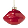 Kersthanger lippen rood - glas - 8.5x9.5x5 cm